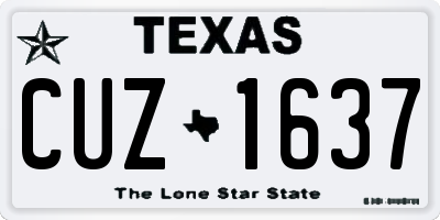TX license plate CUZ1637
