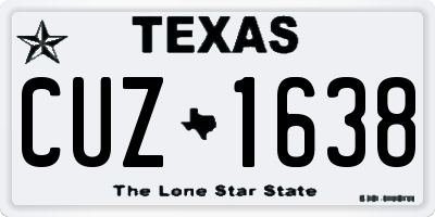 TX license plate CUZ1638