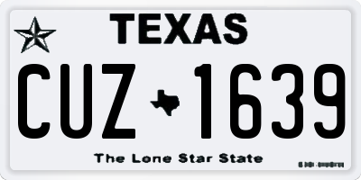 TX license plate CUZ1639