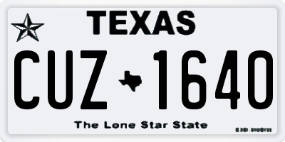 TX license plate CUZ1640