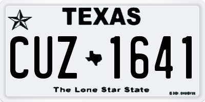 TX license plate CUZ1641