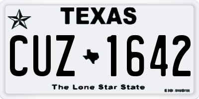 TX license plate CUZ1642