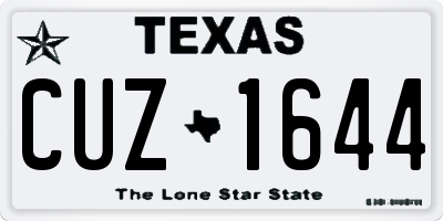 TX license plate CUZ1644
