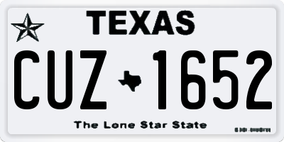 TX license plate CUZ1652