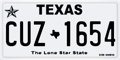 TX license plate CUZ1654