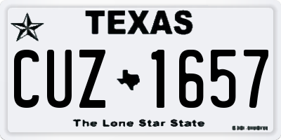 TX license plate CUZ1657