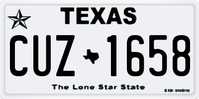 TX license plate CUZ1658
