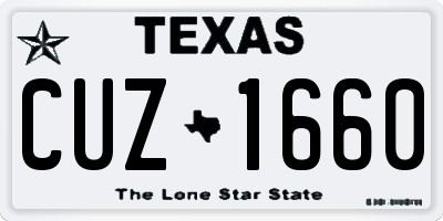 TX license plate CUZ1660