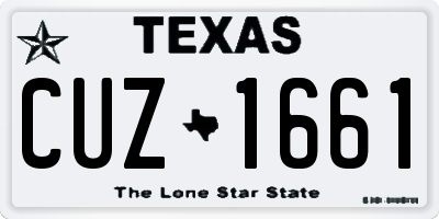 TX license plate CUZ1661