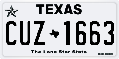 TX license plate CUZ1663