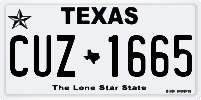 TX license plate CUZ1665