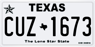 TX license plate CUZ1673