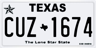 TX license plate CUZ1674