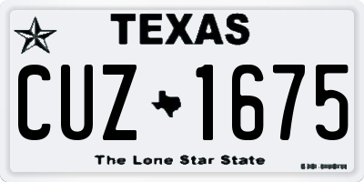 TX license plate CUZ1675