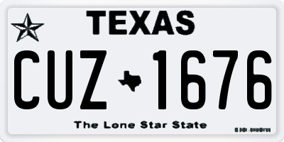 TX license plate CUZ1676