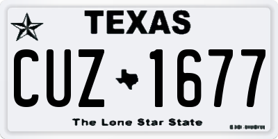 TX license plate CUZ1677