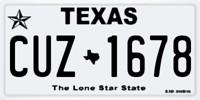 TX license plate CUZ1678