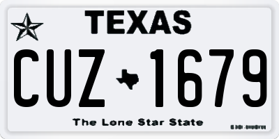 TX license plate CUZ1679