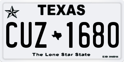 TX license plate CUZ1680