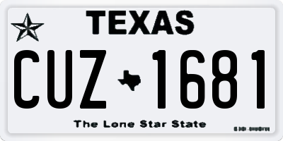 TX license plate CUZ1681