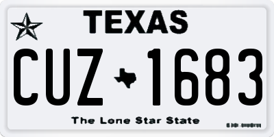 TX license plate CUZ1683