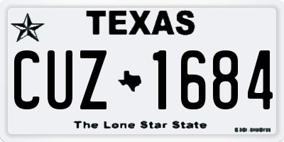 TX license plate CUZ1684