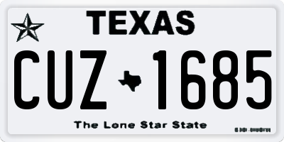 TX license plate CUZ1685
