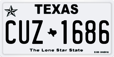 TX license plate CUZ1686
