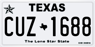 TX license plate CUZ1688