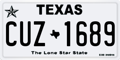 TX license plate CUZ1689