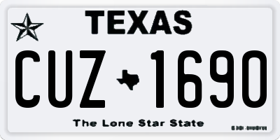TX license plate CUZ1690