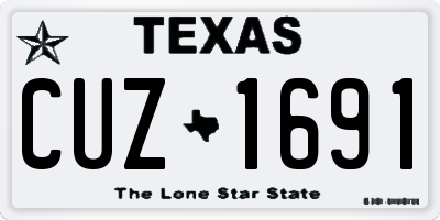 TX license plate CUZ1691