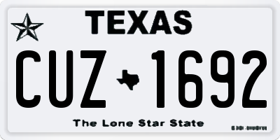 TX license plate CUZ1692