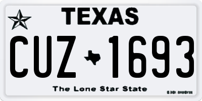 TX license plate CUZ1693