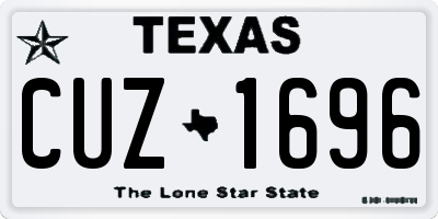 TX license plate CUZ1696