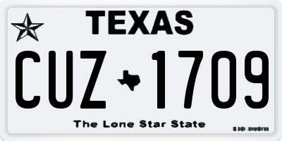 TX license plate CUZ1709
