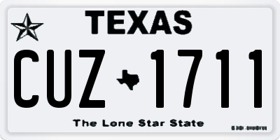 TX license plate CUZ1711
