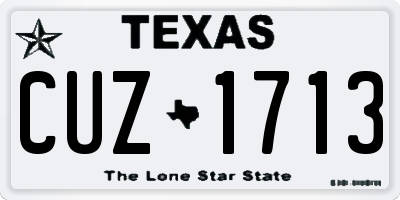 TX license plate CUZ1713