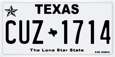 TX license plate CUZ1714