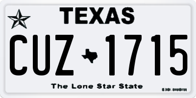 TX license plate CUZ1715