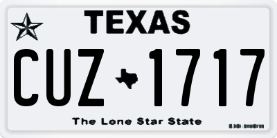 TX license plate CUZ1717