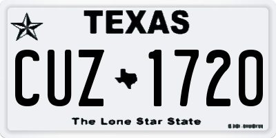 TX license plate CUZ1720