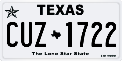 TX license plate CUZ1722