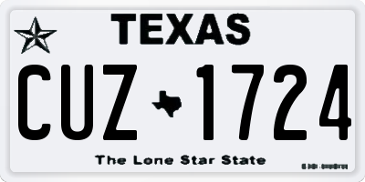 TX license plate CUZ1724