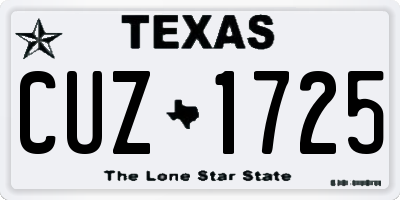 TX license plate CUZ1725