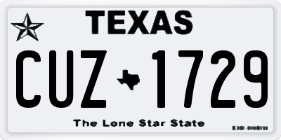 TX license plate CUZ1729