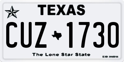 TX license plate CUZ1730