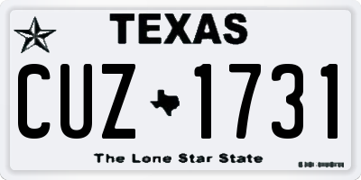 TX license plate CUZ1731