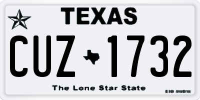 TX license plate CUZ1732