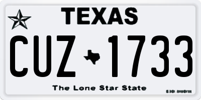 TX license plate CUZ1733